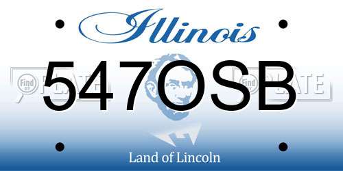 547OSB Illinois License Plate