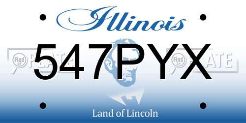 547PYX Illinois License Plate