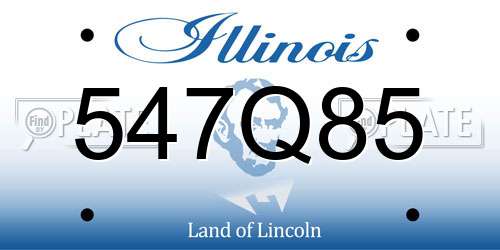 547Q85 Illinois License Plate