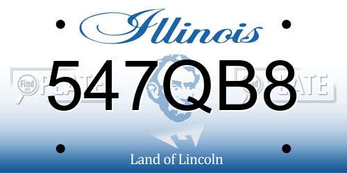 547QB8 Illinois License Plate