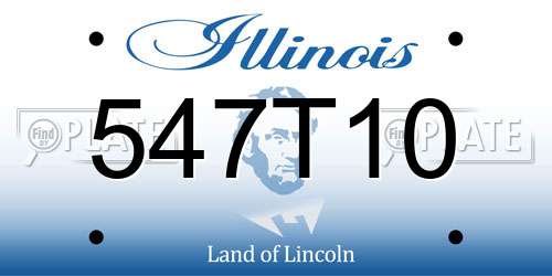 547T10 Illinois License Plate