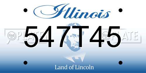547T45 Illinois License Plate