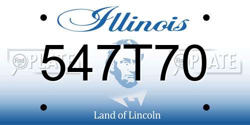 547T70 Illinois License Plate