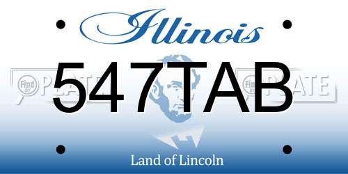 547TAB Illinois License Plate