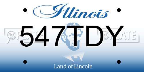 547TDY Illinois License Plate