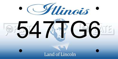 547TG6 Illinois License Plate