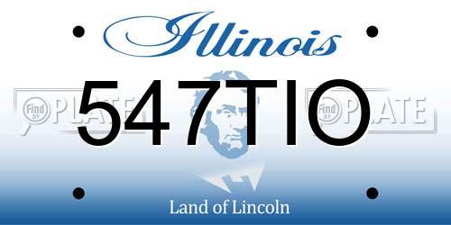 547TIO Illinois License Plate