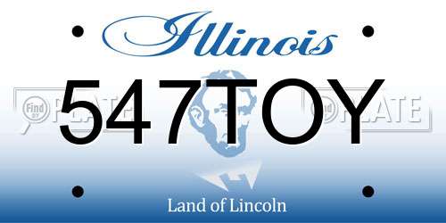 547TOY Illinois License Plate