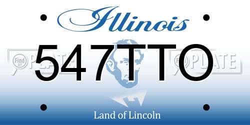 547TTO Illinois License Plate