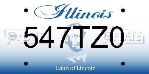 547TZ0 Illinois License Plate