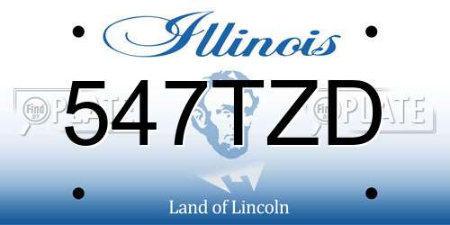547TZD Illinois License Plate