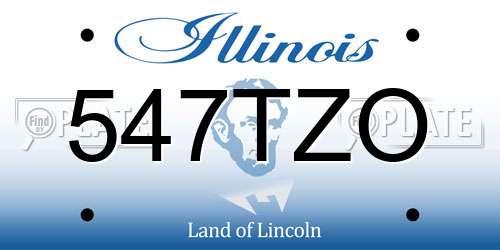 547TZO Illinois License Plate