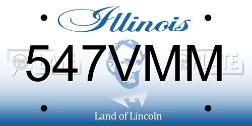 547VMM Illinois License Plate