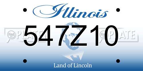 547Z10 Illinois License Plate