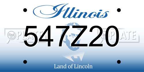 547Z20 Illinois License Plate
