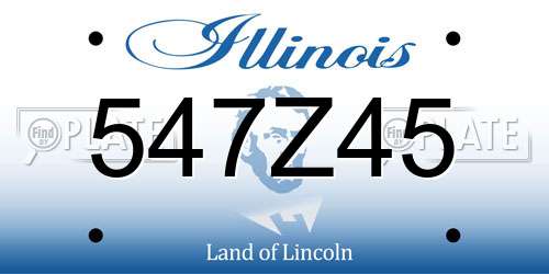 547Z45 Illinois License Plate
