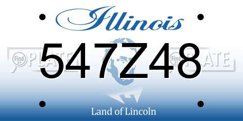 547Z48 Illinois License Plate