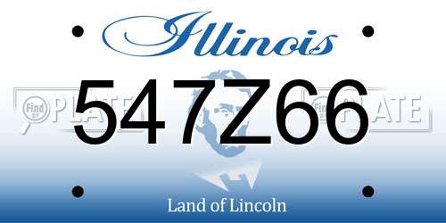 547Z66 Illinois License Plate