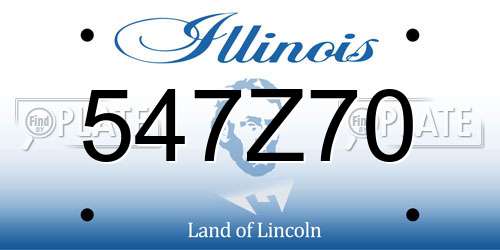 547Z70 Illinois License Plate
