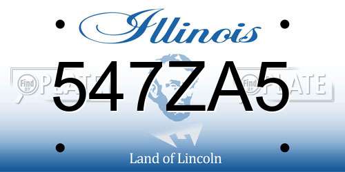 547ZA5 Illinois License Plate
