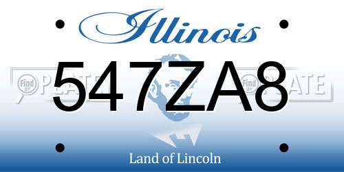 547ZA8 Illinois License Plate