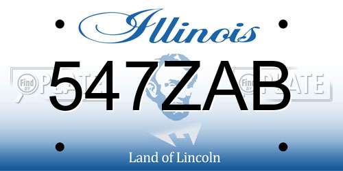 547ZAB Illinois License Plate