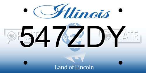 547ZDY Illinois License Plate
