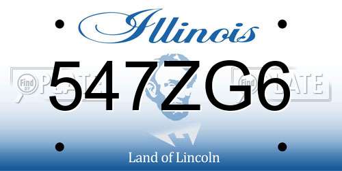 547ZG6 Illinois License Plate