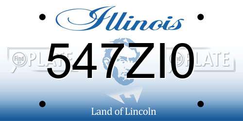 547ZI0 Illinois License Plate