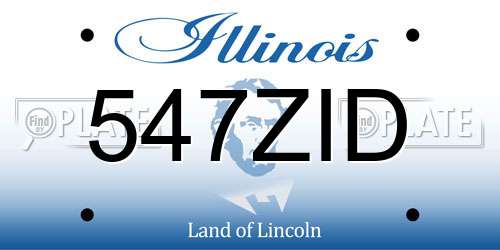 547ZID Illinois License Plate