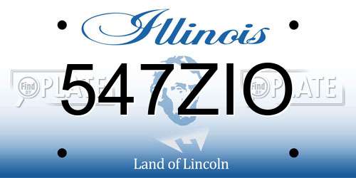 547ZIO Illinois License Plate