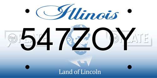 547ZOY Illinois License Plate