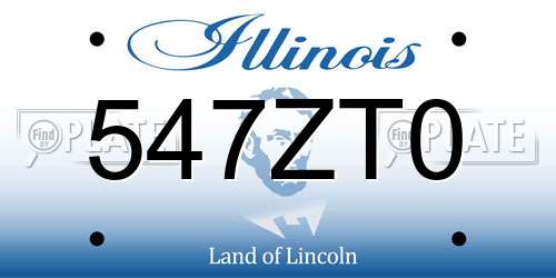 547ZT0 Illinois License Plate