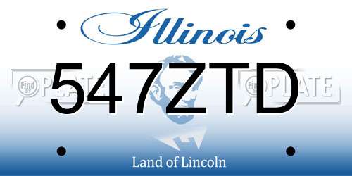 547ZTD Illinois License Plate