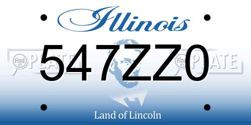 547ZZ0 Illinois License Plate