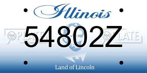 54802Z Illinois License Plate