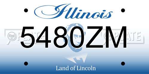 5480ZM Illinois License Plate