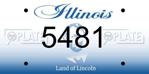 5481 Illinois License Plate