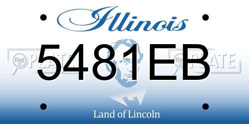 5481EB Illinois License Plate