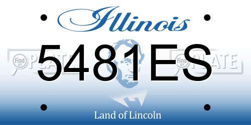 5481ES Illinois License Plate
