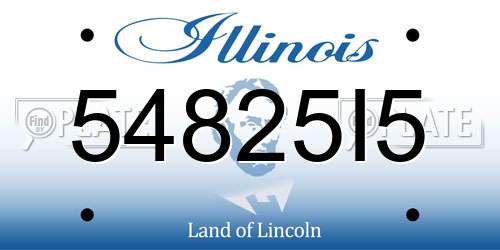 54825I5 Illinois License Plate