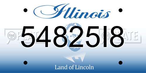 54825I8 Illinois License Plate