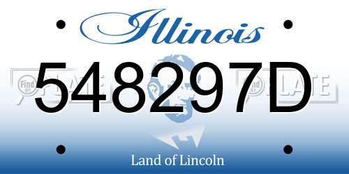 548297D Illinois License Plate