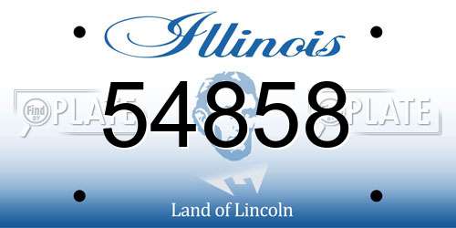 54858 Illinois License Plate