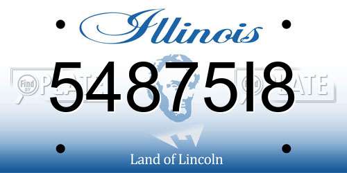54875I8 Illinois License Plate
