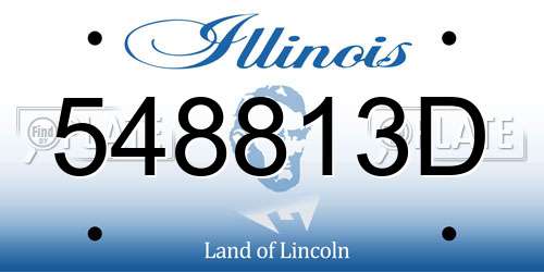 548813D Illinois License Plate