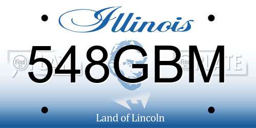 548GBM Illinois License Plate