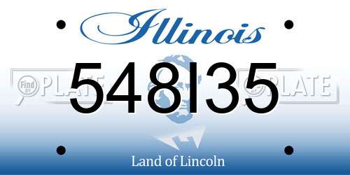 548I35 Illinois License Plate