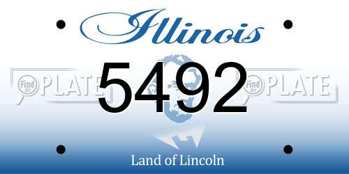 5492 Illinois License Plate