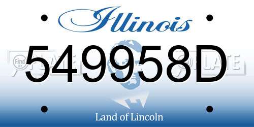 549958D Illinois License Plate